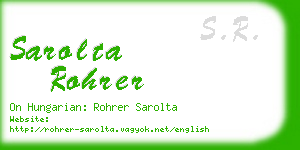 sarolta rohrer business card